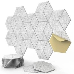 12PCS Hexagon Wall Panels Self-adhesive Sound Absorbing Studio Acoustic Panel