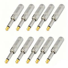 10x 6.35mm 1/4″ TS Mono Plug Heavy Duty Solder Type Guitar Speaker Connector