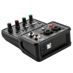 2-Channel USB Audio Mixer with Phantom Power and Real-Time Monitoring