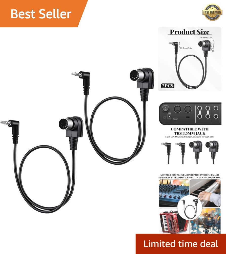 Space-Saving 3.5mm MIDI Cables with Robust PVC – Perfect for Live Performances