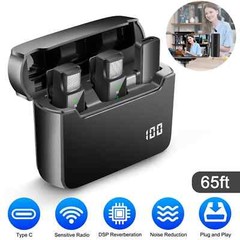 Professional Wireless Lavalier Microphone Recording Mic Interview Video Podcast