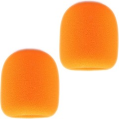 High-Density Foam Windscreen Covers – 2 Orange Microphone Filters for Clarity