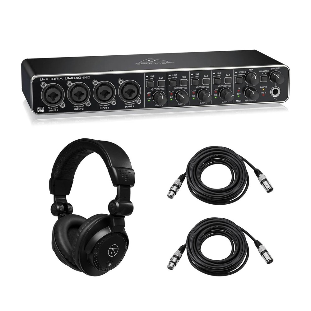 Behringer U-PHORIA UMC404HD 4×4 USB 2.0 Audio/MIDI Interface, Bundle with TAPH10