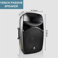 PRORECK MX15 2500W 15″ Active PA System DJ Mixer Speakers Bluetooth 48V Mics