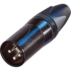 Neutrik NC3MXX-BAG, XLR Cable Connector Male 3 Pole Black, Nickel Contacts