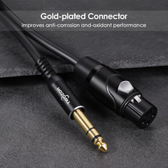 Twozoh XLR Female to 1/4 Inch (6.35Mm) TRS Cable, Quarter Inch Jack Balanced to
