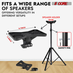 Speaker Stand Tripod Tall Adjustable 72 Inch DJ Pole Mount Studio Monitor Stands
