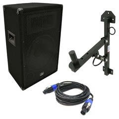 Harmony Audio HA-V12P Pro DJ 12″ Passive 450W PA Speaker Speakon Cable & Stand