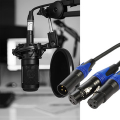 (11.8 Inches / 1 Pack) 1 Male to 2 Female XLR Y Splitter Micrphone Cable, 3Pin M