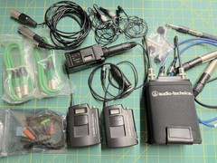 Audio-Technica ATW-R1820a Receiver, ATW-T1801 Transmitter, All cables (x2)