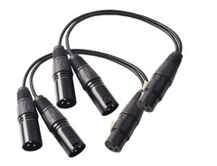 Devinal XLR Splitter – 3 PIN Female to Dual Male Balanced Patch Y Cable – 1 F…