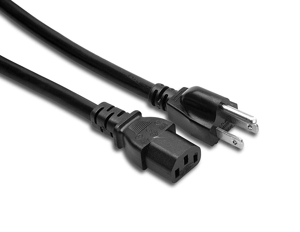 Hosa – PWC – 14 AWG, IEC C13 to NEMA 5-15P Power Cord – Black