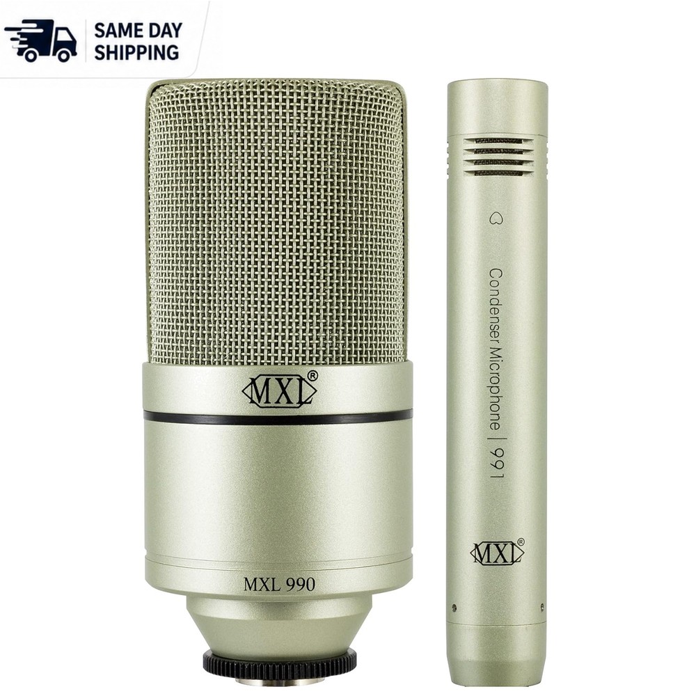 990/991 Condenser Microphone Bundle for Home Studio Recording | Champagne Finish