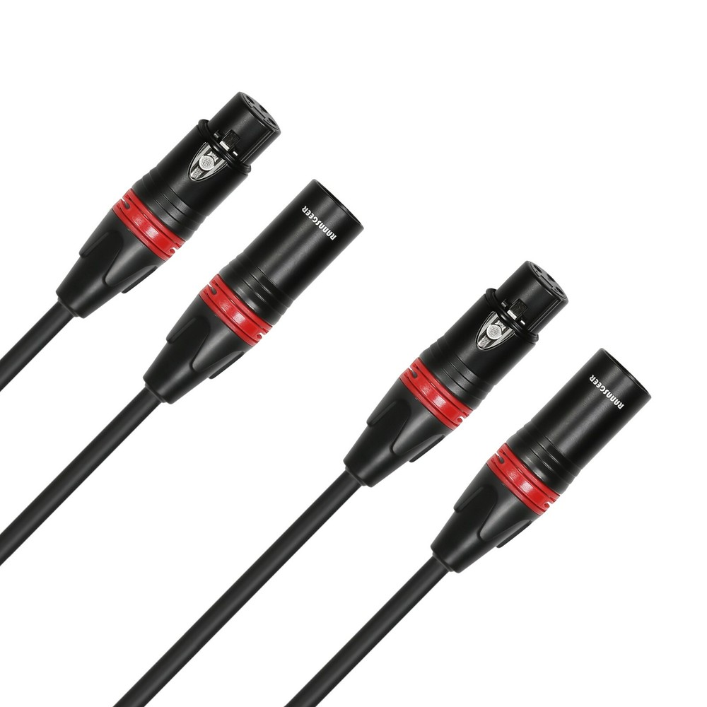 Rannsgeer 1ft XLR Male to Female Microphone Cable (2-Pack) R7201