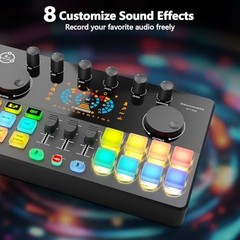 Podcast Mixer for 2 Mics RGB Voice Change Commander M100 3rd