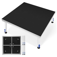 4x4FT Portable Stage 1650lbs for Weddings/Bars/Shows Adjustable 24-40 Anti-Slip