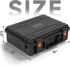 16 Inch Hard Carrying Case,Shockproof Storage Box with Customizable Foam,Portabl