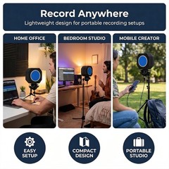 Professional Microphone Isolation Shield with Pop Filter Reflection