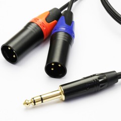 TRS 1/4 Male to Dual XLR Male Microphones Stereo Splitter Adapter Y Cable US