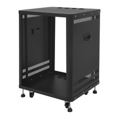 19″ 15U Component Rack Rolling Cabinet DJ Equipment Cabinet for Audio Video