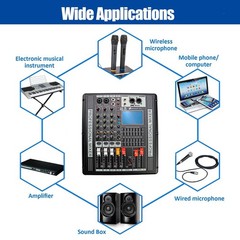 4 Channel Pro Power Mixer Audio Mixing Console 99 DSP w/USB 110-220V Bluetooth