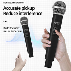 Pro 4-Channel Wireless Microphone System with 4 Handheld Mics, 200Ft Range