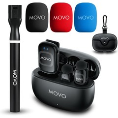 Movo NanoMic Wireless Lavalier Microphone for Camera – Clip-On TRS Mic System