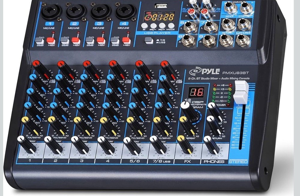 Pyle PMXU83BT 8-Channel Bluetooth Studio Mixer