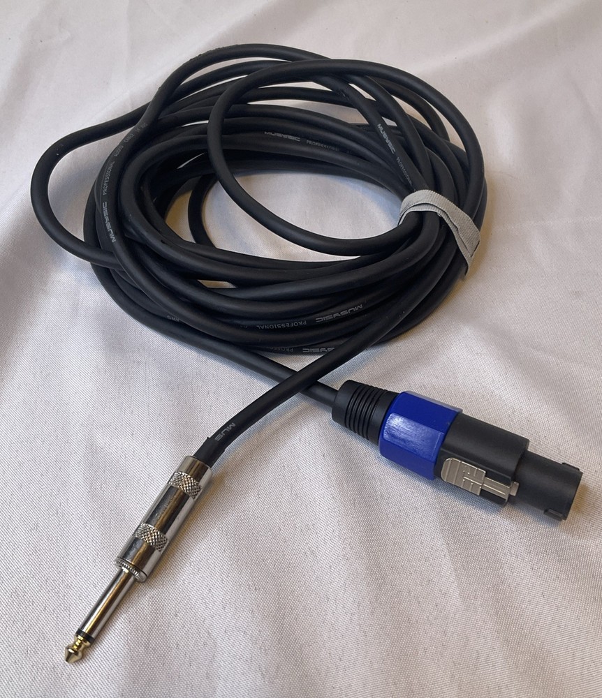 MUSYSIC 25′ 14 AWG Speakon to 1/4″ Male SPEAKER CABLE