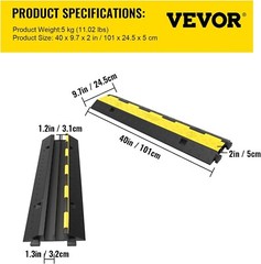 11000lbs Capacity Rubber Cable Protector – 3 Pack – Slip-proof & Modular Design