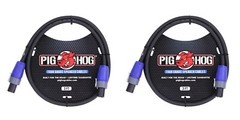 2 Pack PIG HOG PHSC3SPK SPEAKER CABLE, 3FT (14 GAUGE WIRE), SPEAKON TO SPEAKON