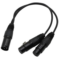 4PC 3-Pin XLR Male to Dual 2 Female Jack Y Splitter Mic DJ Cable Adaptor 16 AWG