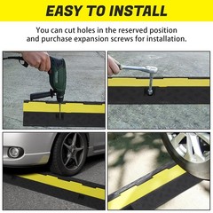 3 Pack 2-Cable Rubber Electrical Wire Cover Cord Protector Ramp 11000 lbs