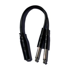 1/4″ TS Female to Dual 1/4″ TS Male Mono Y Splitter Adapter Breakout Cable
