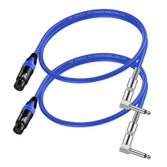 2 PCS 1.5FT XLR Female To 1/4 Inch TS Right Angle Microphone Cable Mixer DJ