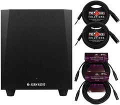 T10S 10-Inch Powered Studio Subwoofer Bundle with 1/4-Inch TRS to XLR Male to Ma