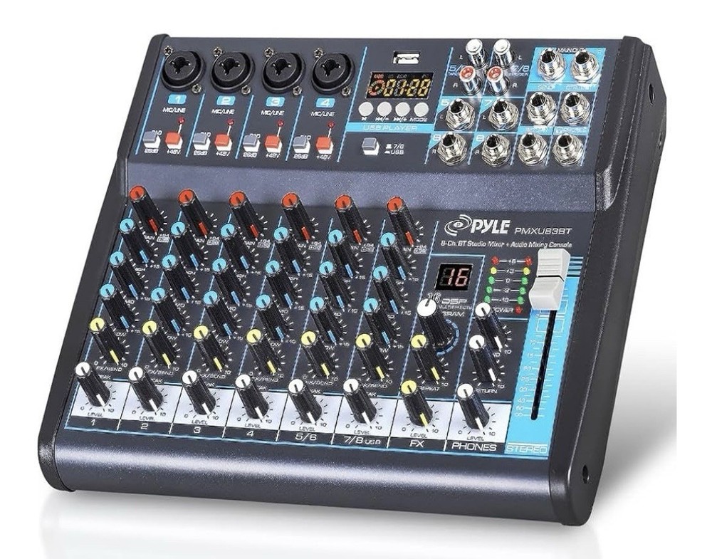Pyle Professional Audio Mixer, Desktop Console, Desktop System, Digital Interfac