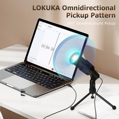 Foldable USB Microphone with High-Fidelity Sound for Online Meetings & Recording