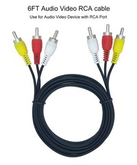 6FT RCA Audio Video Composite AV Cable, 3 Male to 3 Cable 6 feet