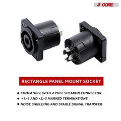 5 Core Speakon 1/4″ Female – Male Connectors Pair 4 Pole SpeakON Connector