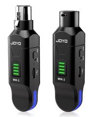 JOYO 2.4GHz Wireless XLR Microphone System, Plug-on Transmitter & Black