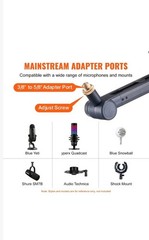 Microphone Boom Arm with Desk Mount 360° Rotatable Adjustable Mic Stand