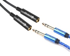 High-Quality 1/4″ TRS Splitter Cable 30cm – Gold Plated for Superior Sound