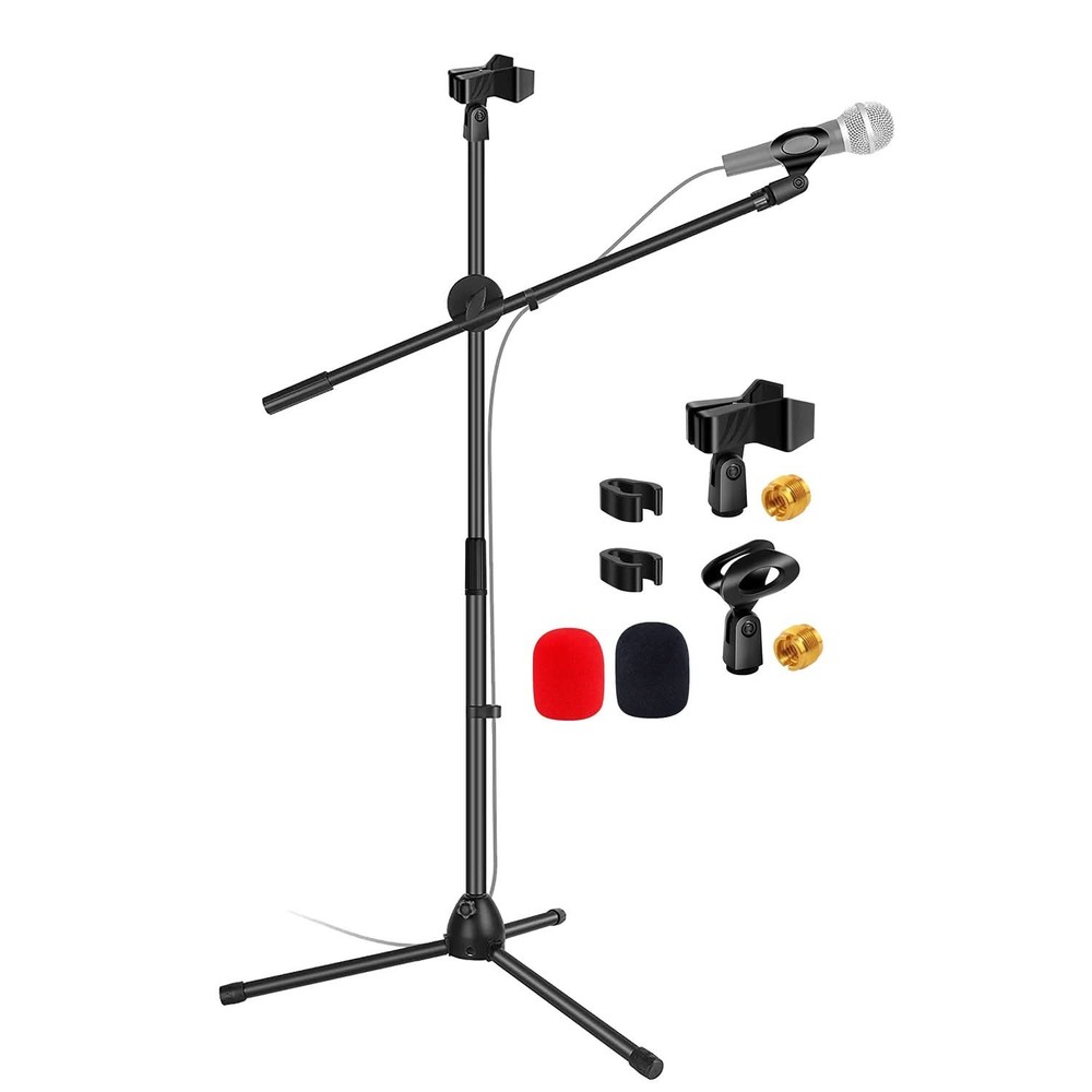 5 Core Microphone Stand Floor Adjustable 63″ Tripod Mic Stands w Boom Arm