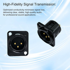 XLR 3Pin Female & Male Metal Panel Mount Chassis Connector Nickel plated housing