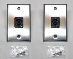 (2) Two Single Wall Plates w/ Single Genuine Neutrik NL4MPXX SpeakON (Stainless)