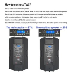 STARAUDIO PA Active Speaker 15″ 4000W Peak Power Speaker W/ TWS Bluetooth USB