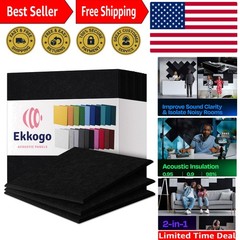 Eco-Friendly Deep Black 12″x12″ Acoustic Panels – Sound Dampening & Stylish