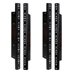 Sound Town 4-pack 6U Steel Rack Rails, Black Powder , with Screws (ST-RR-06UX2)