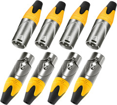3-Pin XLR Cable Connector Male and Female with Nickel Housing and Silver Contact